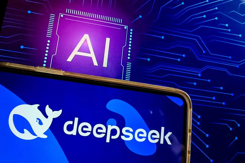 Illustration of DeepSeek AI on March 7, 2025. (Photo by RICCARDO MILANI/Hans Lucas/AFP via Getty Images)