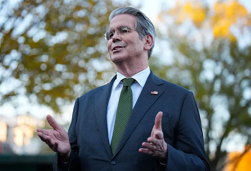 U.S. Treasury Secretary Scott Bessent speaks to the media outside the White House on November 05, 2025 in Washington, DC. (Photo by Andrew Harnik/Getty Images)