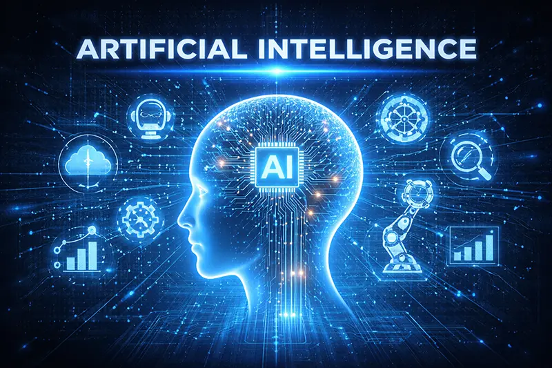 A conceptual illustration representing artificial intelligence. Photo by Tim Schiavone.